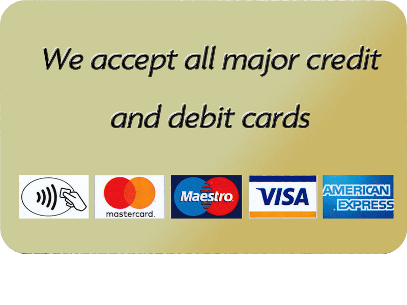 We accept all major forms of payment